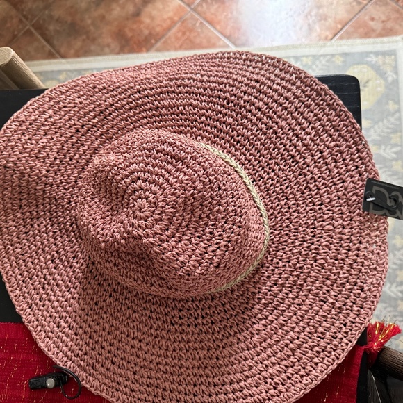 NEW WITH TAGS D&Y Women's Floppy Hat with Metallic Braid Band, Mauve, One Size - Picture 2 of 4